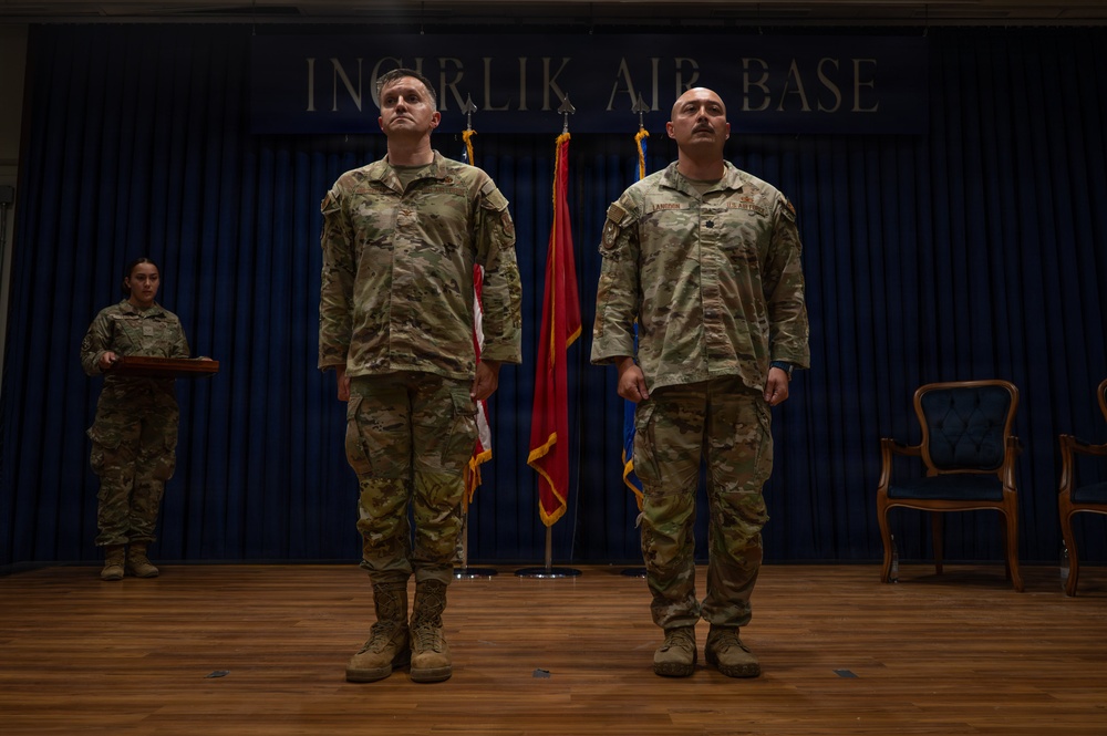 Maj. Anthony Langdon is awarded the Meritorious Service Medal