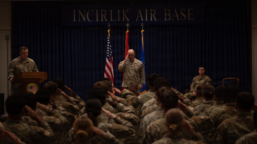 Maj. Anthony Langdon is awarded the Meritorious Service Medal
