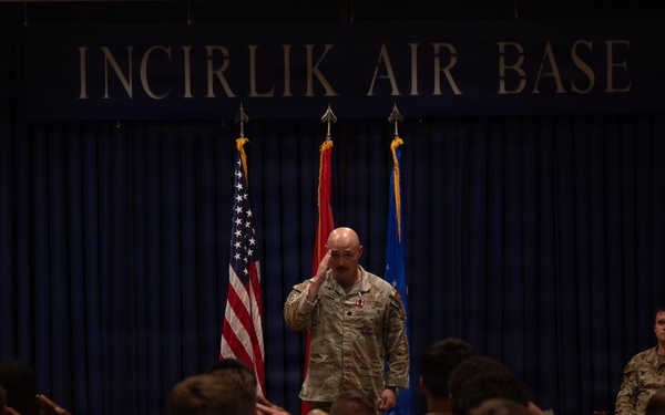 Maj. Anthony Langdon is awarded the Meritorious Service Medal