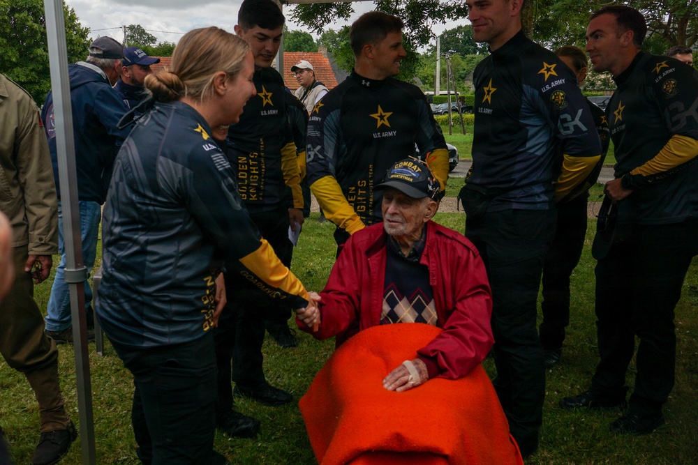 Golden Knights Mark 82nd Anniversary of D-Day at 507th PIR Monument