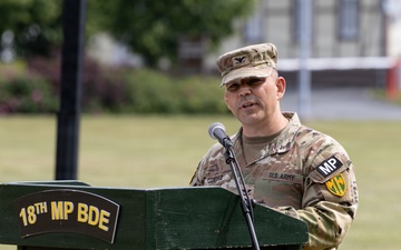 Friebe relinquishes responsibility after three years as 18th Military Police Brigade's senior enlisted leader