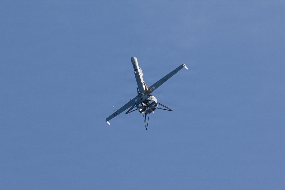 USS Portland Launches V-BAT Aircraft
