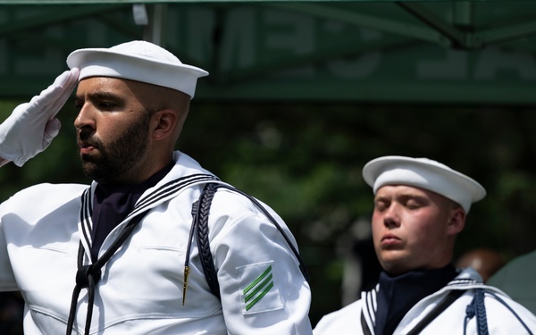 Military Funeral Honors are Conducted for U.S. Navy Radioman Petty Officer 1st Class Louis Rine at U.S. Soldiers' and Airmen's Home National Cemetery