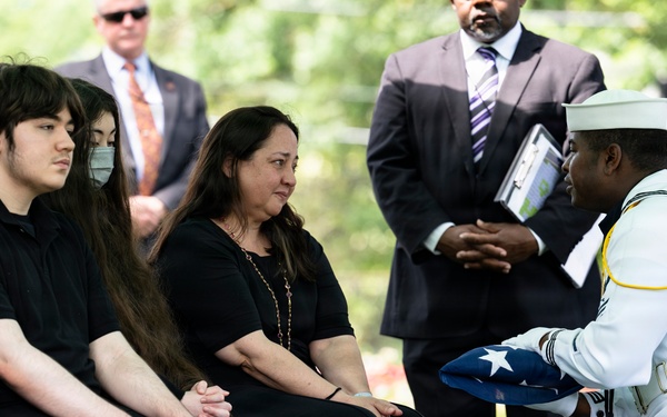 Military Funeral Honors are Conducted for U.S. Navy Radioman Petty Officer 1st Class Louis Rine at U.S. Soldiers' and Airmen's Home National Cemetery