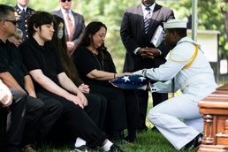 Military Funeral Honors are Conducted for U.S. Navy Radioman Petty Officer 1st Class Louis Rine at U.S. Soldiers' and Airmen's Home National Cemetery