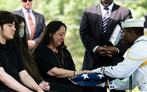 Military Funeral Honors are Conducted for U.S. Navy Radioman Petty Officer 1st Class Louis Rine at U.S. Soldiers' and Airmen's Home National Cemetery