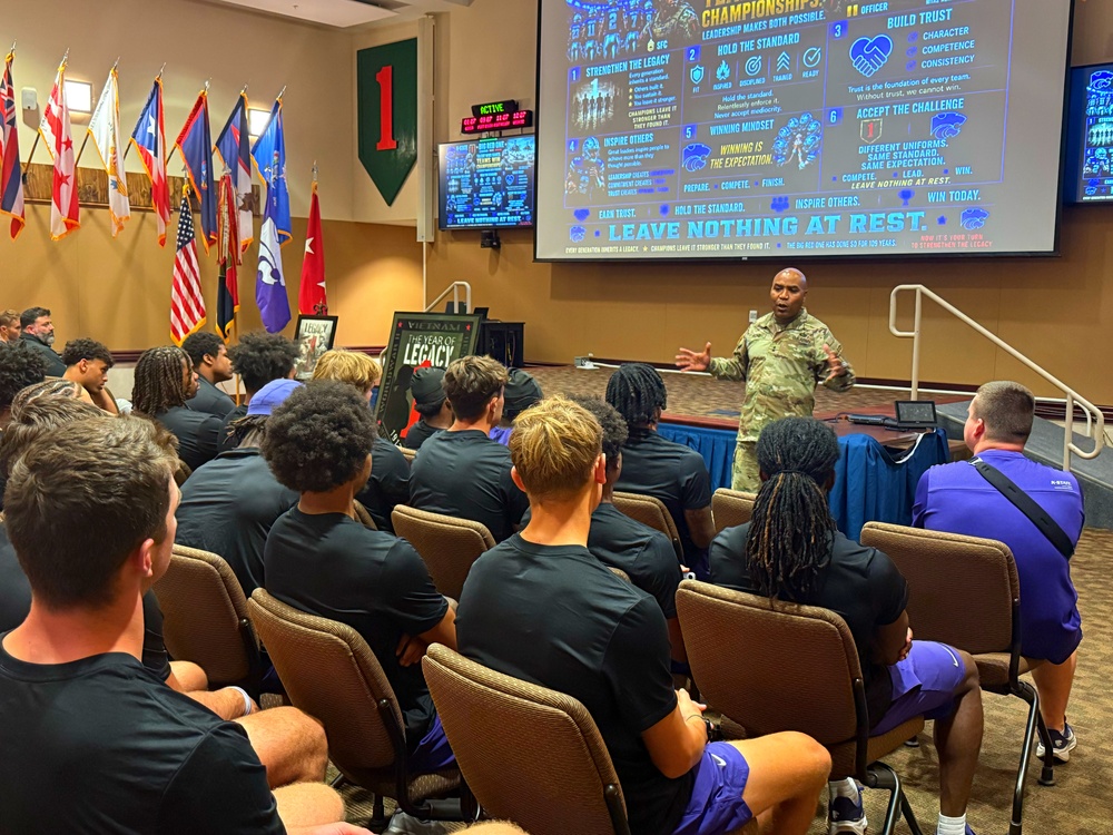 Kansas State University Football Team Visits Fort Riley