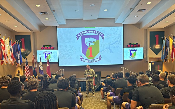 Kansas State University Football Team Visits Fort Riley