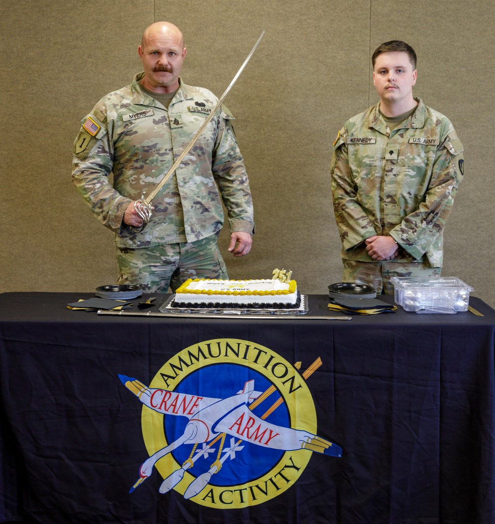 Preparing to cut the Army Birthday Cake