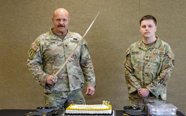 Preparing to cut the Army Birthday Cake