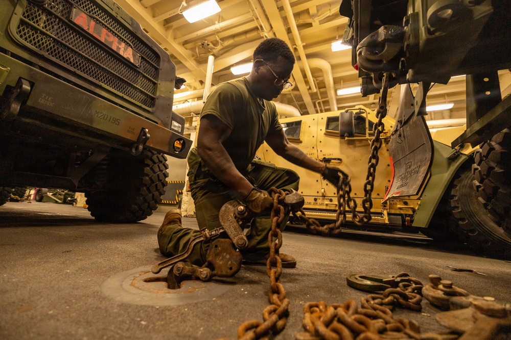 USS Portland Marines Conduct Routine Operations