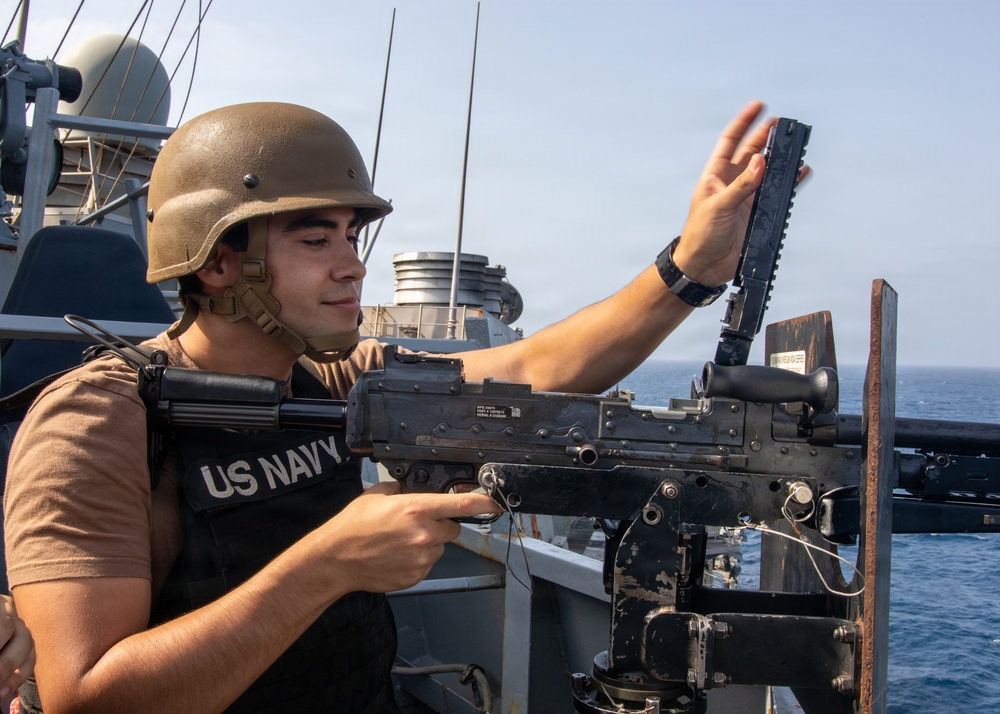 USS Ross preforms a small craft action team drill