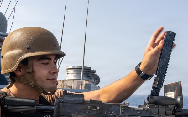 USS Ross preforms a small craft action team drill