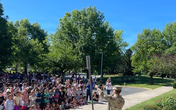 Fort Detrick Kicks Off Summer With Annual Flag Lowering at Whittier Elementary School