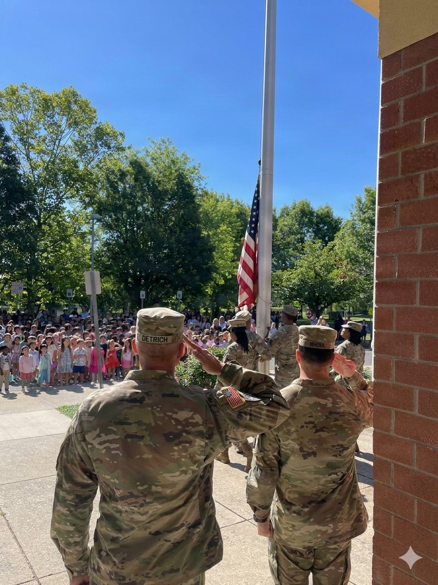 Flag Lowering Kicks Off The Summer At Local Frederick Elementary School