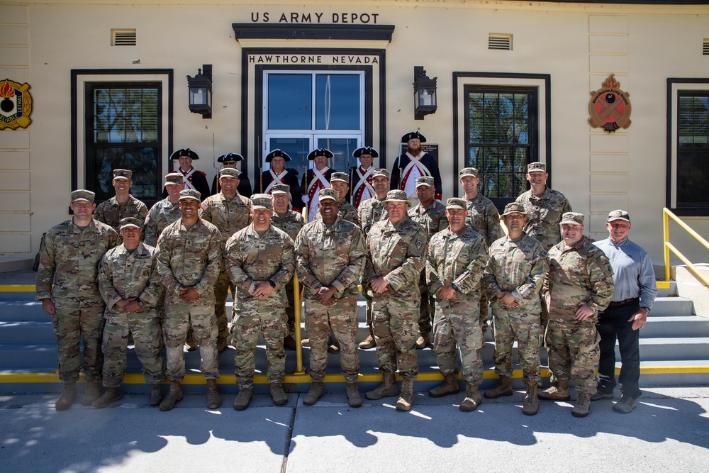 U.s Soldiers of the Nevada National Guard participate in a ceremony commemorating the 251st anniversary of the U.S. Army and Flag Day