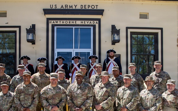 U.s Soldiers of the Nevada National Guard participate in a ceremony commemorating the 251st anniversary of the U.S. Army and Flag Day