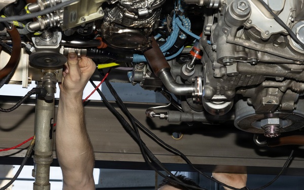 USS George H.W. Bush maintains a jet engine