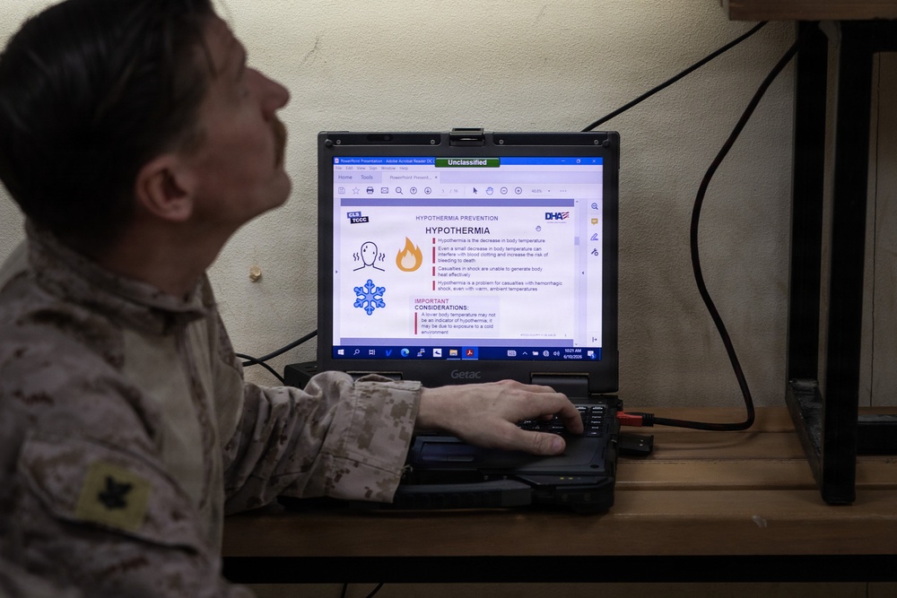 U.S. Marines and Sailors Conduct a Combat Lifesaver Course