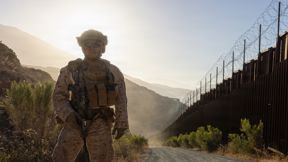 U.S. Marines with 1/7 survey and detect the Southern Border