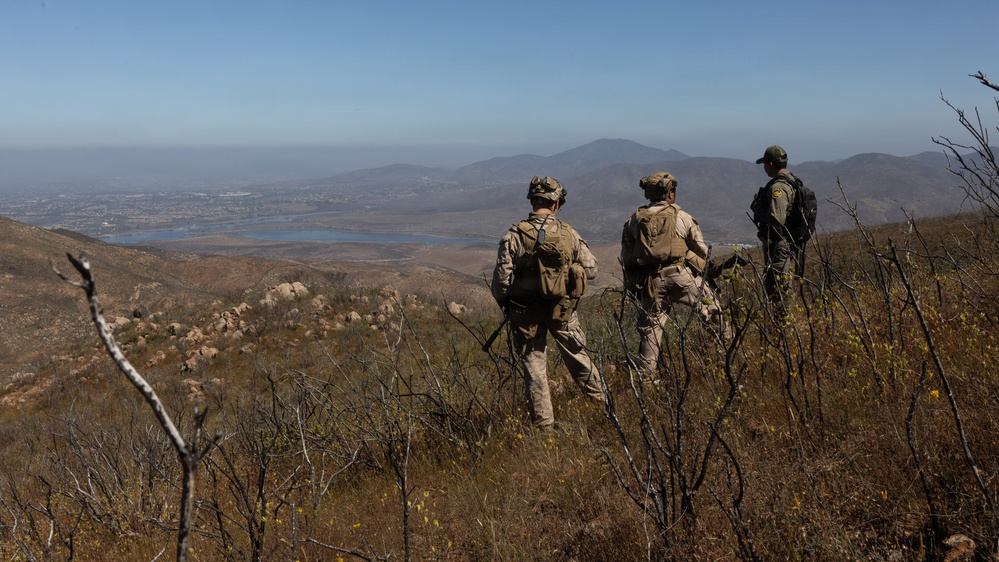 U.S. Marines with 1/7 survey and detect the Southern Border