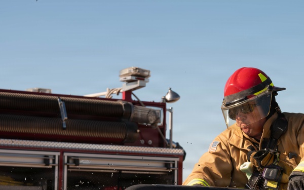 144th Firefighter Breaks a Roof During Single-Vehicle Auto Extraction Training