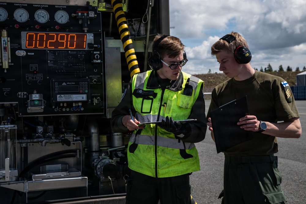 493 FGS conducts hot-pit refueling on Royal Navy aircraft for RAFL26