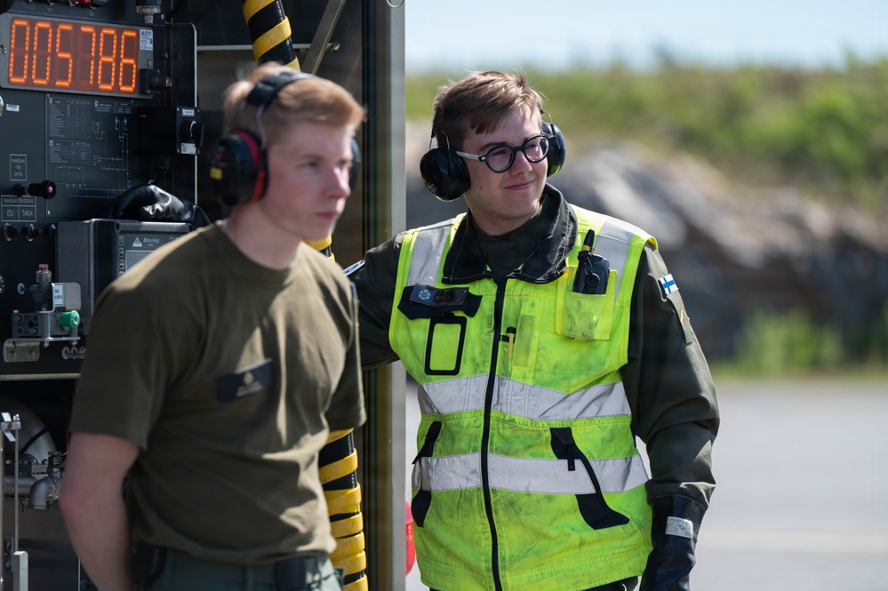 493 FGS conducts hot-pit refueling on Royal Navy aircraft for RAFL26
