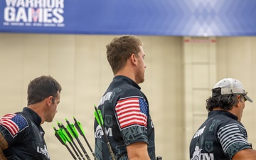 U.S. Team Competitors Prepare During Archery Competition at The Warrior Games
