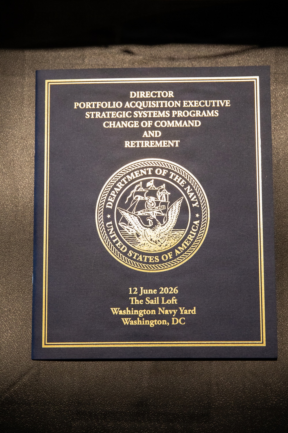 Vice Adm. Douglas L. Williams Relieves Vice Adm. Johnny Wolfe Jr. at Portfolio Acquisition Executive Strategic Systems Programs Change of Command Ceremony