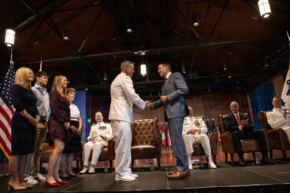 Vice Adm. Douglas L. Williams Relieves Vice Adm. Johnny Wolfe Jr. at Portfolio Acquisition Executive Strategic Systems Programs Change of Command Ceremony