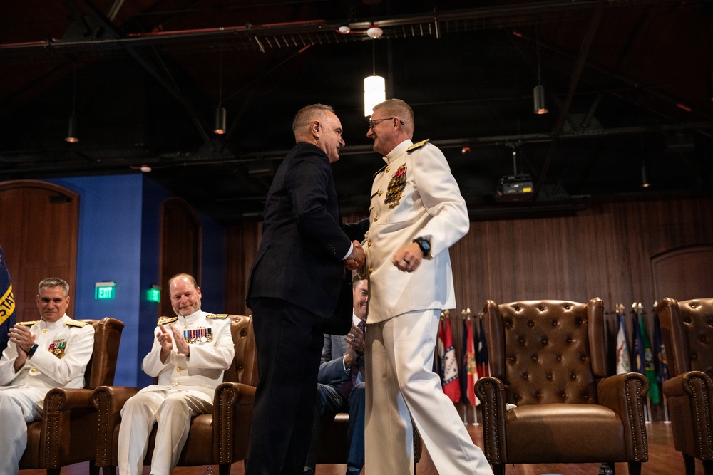 Vice Adm. Douglas L. Williams Relieves Vice Adm. Johnny Wolfe Jr. at Portfolio Acquisition Executive Strategic Systems Programs Change of Command Ceremony