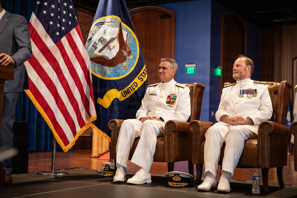Vice Adm. Douglas L. Williams Relieves Vice Adm. Johnny Wolfe Jr. at Portfolio Acquisition Executive Strategic Systems Programs Change of Command Ceremony