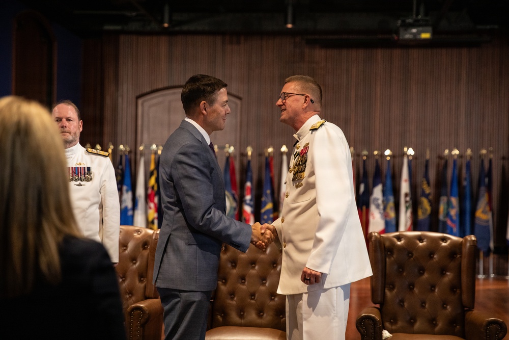 Vice Adm. Douglas L. Williams Relieves Vice Adm. Johnny Wolfe Jr. at Portfolio Acquisition Executive Strategic Systems Programs Change of Command Ceremony