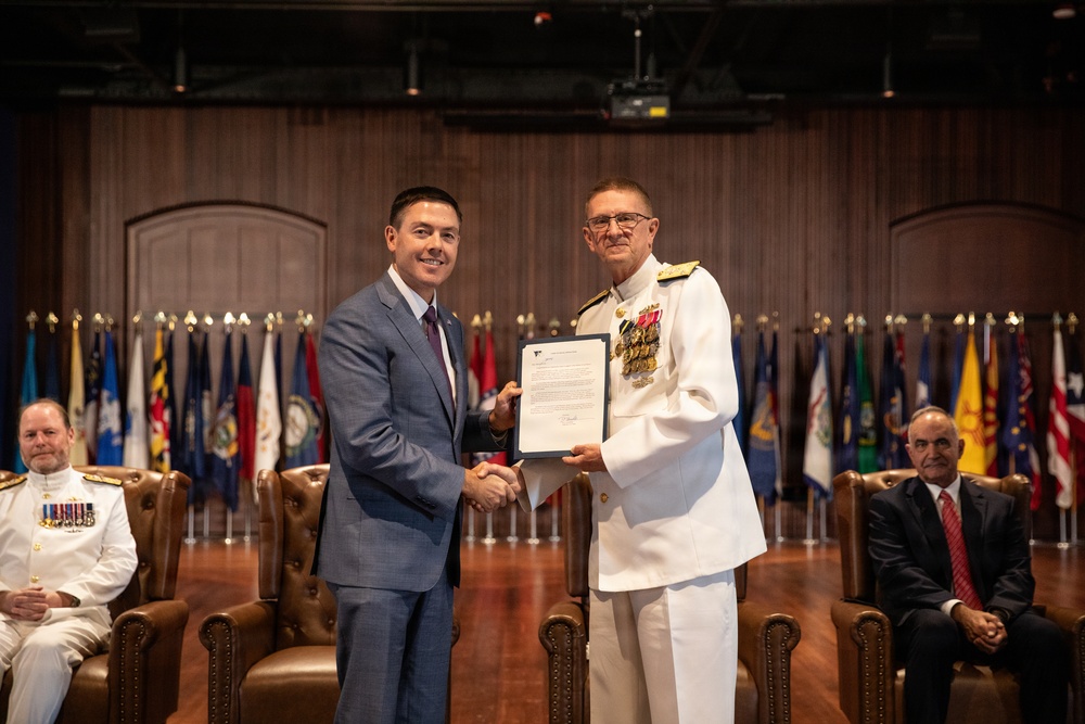 Vice Adm. Douglas L. Williams Relieves Vice Adm. Johnny Wolfe Jr. at Portfolio Acquisition Executive Strategic Systems Programs Change of Command Ceremony