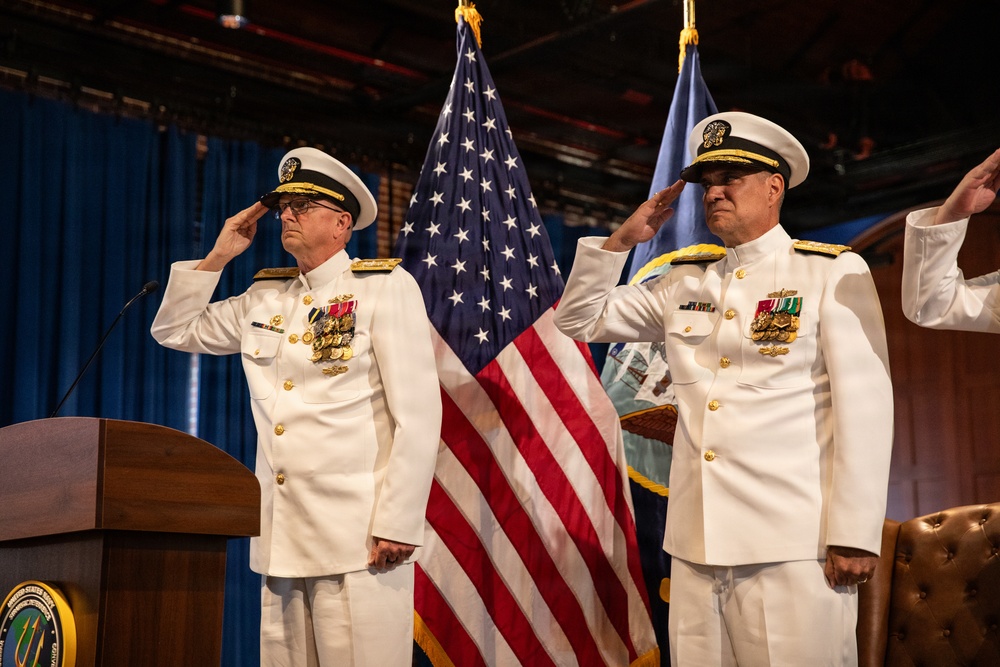 Vice Adm. Douglas L. Williams Relieves Vice Adm. Johnny Wolfe Jr. at Portfolio Acquisition Executive Strategic Systems Programs Change of Command Ceremony