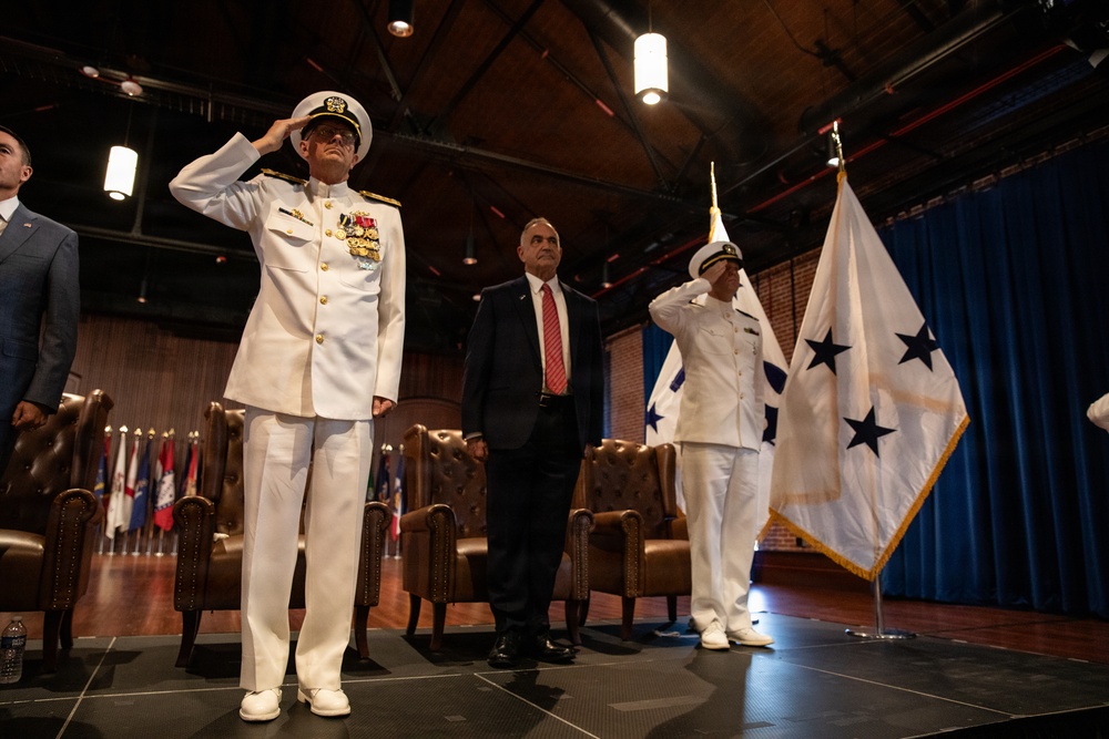 Vice Adm. Douglas L. Williams Relieves Vice Adm. Johnny Wolfe Jr. at Portfolio Acquisition Executive Strategic Systems Programs Change of Command Ceremony
