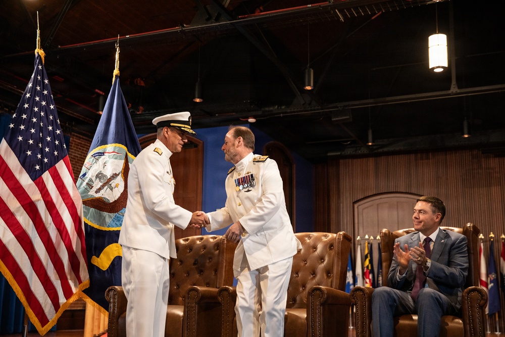 Vice Adm. Douglas L. Williams Relieves Vice Adm. Johnny Wolfe Jr. at Portfolio Acquisition Executive Strategic Systems Programs Change of Command Ceremony