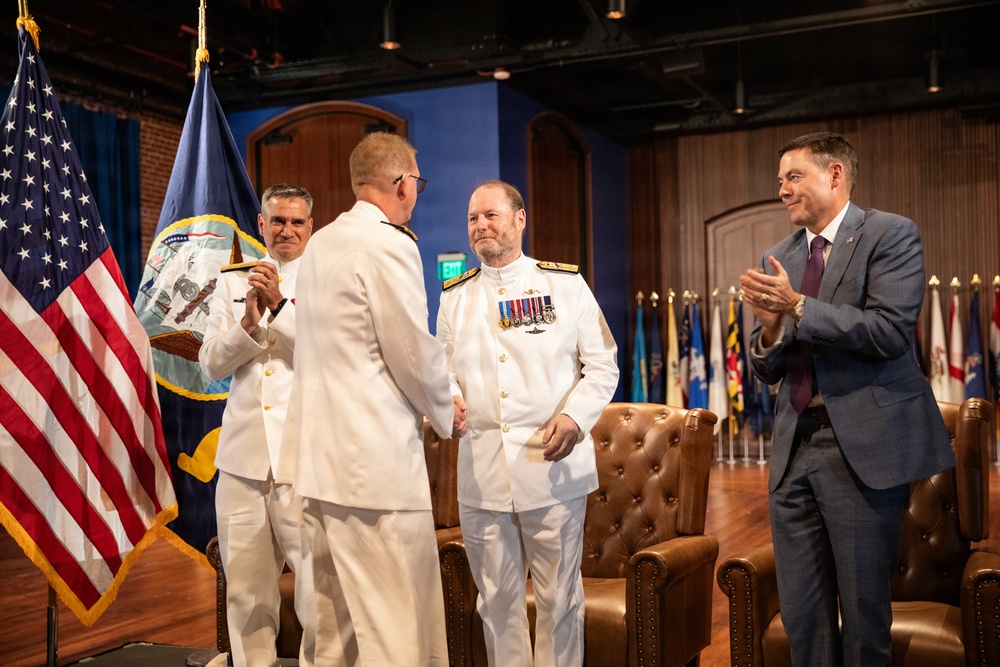 Vice Adm. Douglas L. Williams Relieves Vice Adm. Johnny Wolfe Jr. at Portfolio Acquisition Executive Strategic Systems Programs Change of Command Ceremony