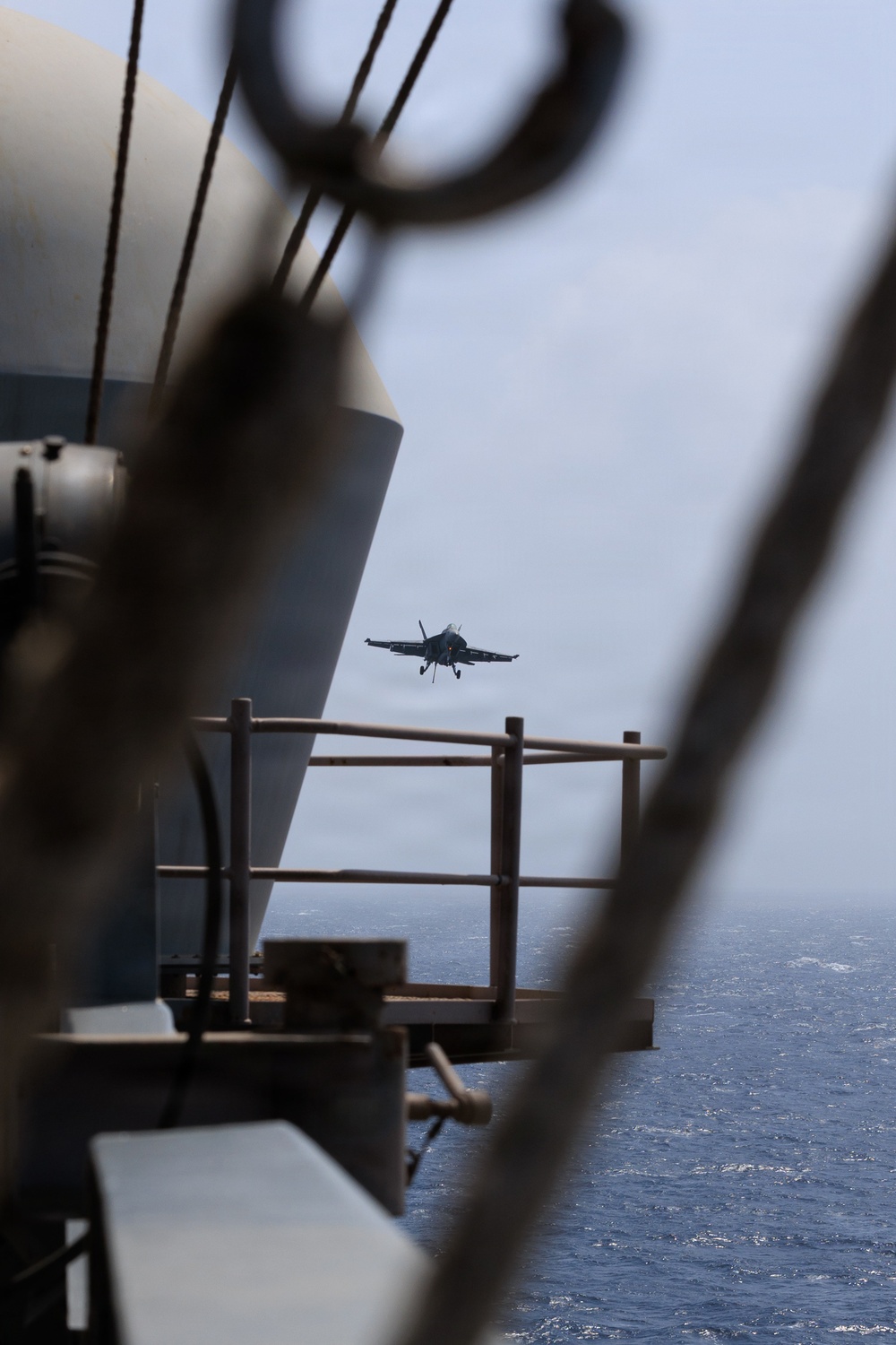 USS George H.W. Bush prepares to land aircraft