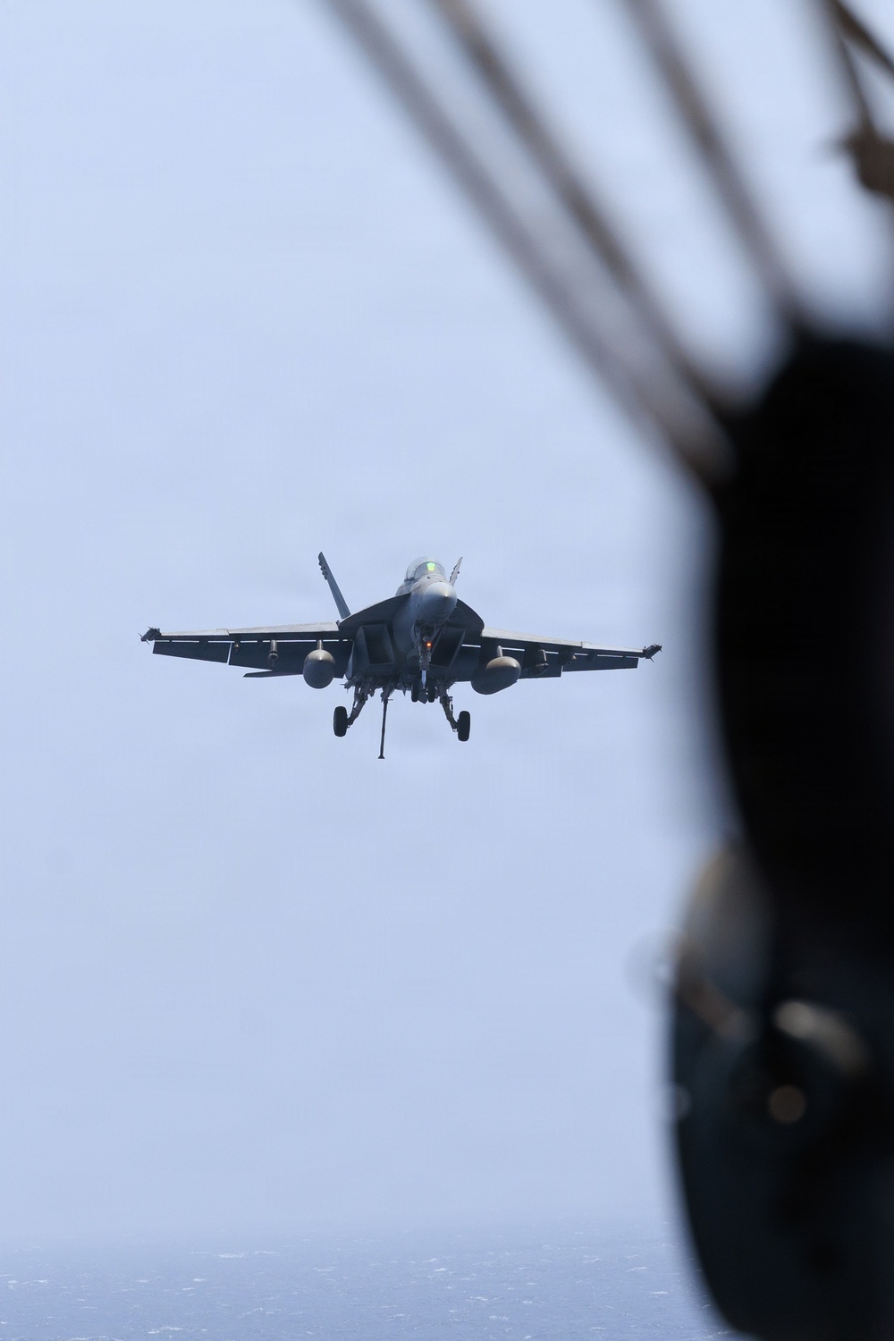 USS George H.W. Bush prepares to land aircraft