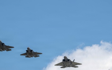 Virginia Air National Guard F-22 Raptors Train Alongside Finnish F-35s at Ebbing ANGB
