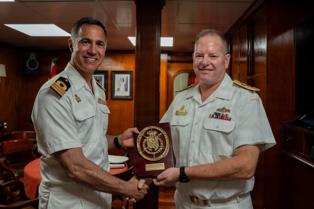 Rear Adm. David Mazur, vice commander, U.S. 2nd Fleet visits foreign ships arriving to Naval Station Norfolk
