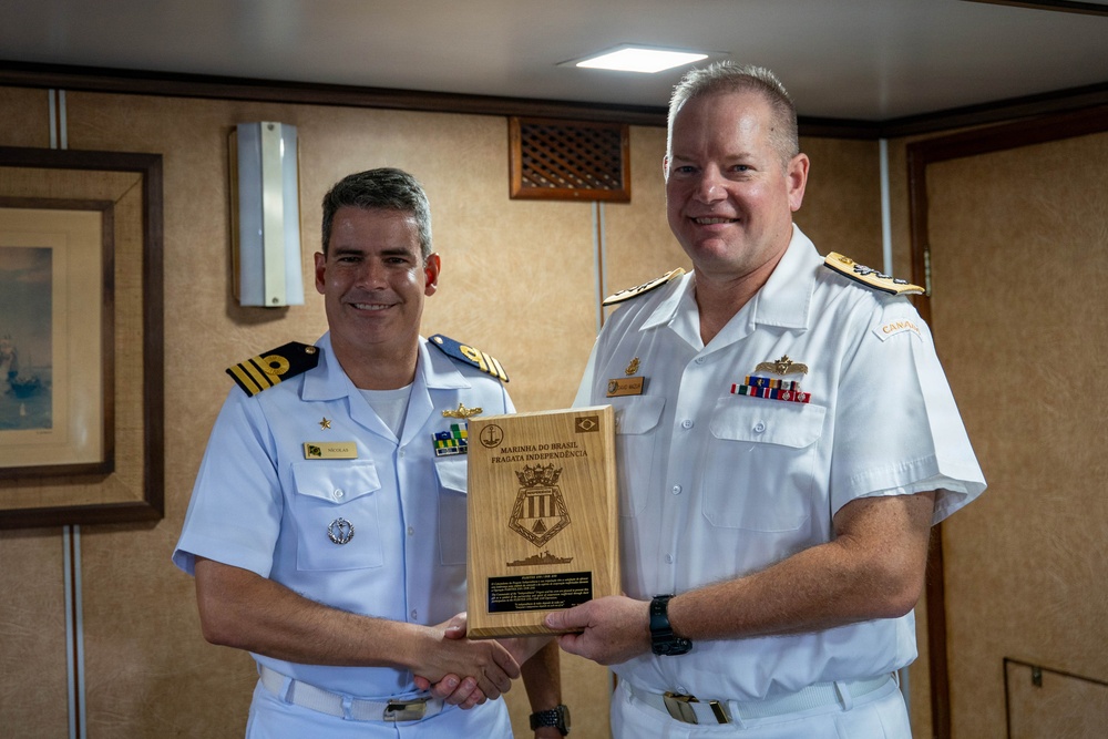 Rear Adm. David Mazur, vice commander, U.S. 2nd Fleet visits foreign ships arriving to Naval Station Norfolk
