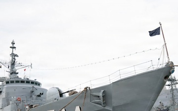 Brazilian Navy Niteroi-class frigate Independencia (F44) at Naval Station Norfolk for Fleet Exercise (FLEETEX) 250