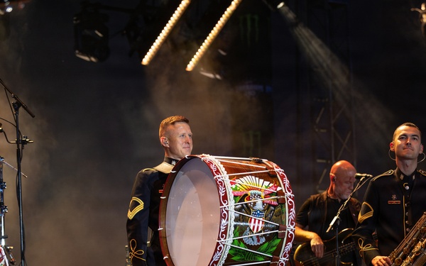 The U.S. Army Ceremonial Band performs with Zac Brown Band at Freedom 250 Fan Fest