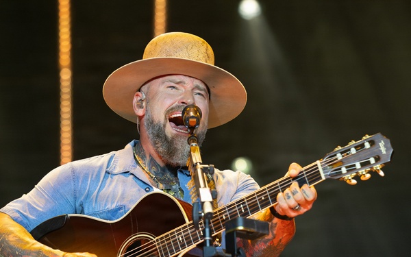 The U.S. Army Ceremonial Band performs with Zac Brown Band at Freedom 250 Fan Fest