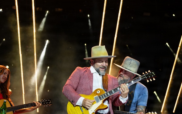 The U.S. Army Ceremonial Band performs with Zac Brown Band at Freedom 250 Fan Fest