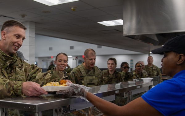 Camp Shelby Welcomes Operation Sentinel Justice Visitors to Dining Facility