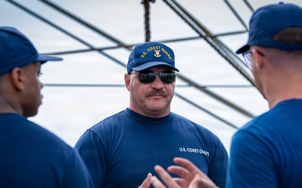 U.S. Coast Guard Academy cadets conduct damage control training aboard the Barque Eagle